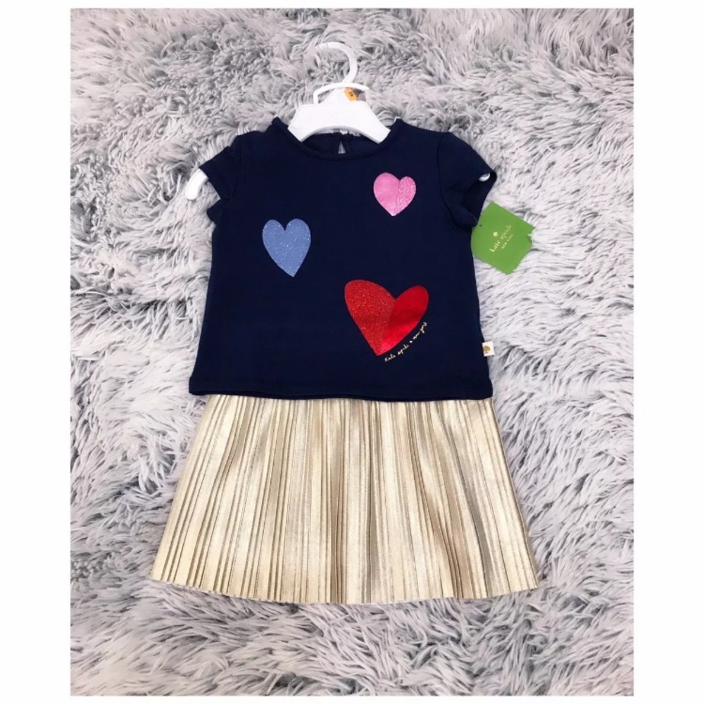 Kate Spade tossed hearts skirt set